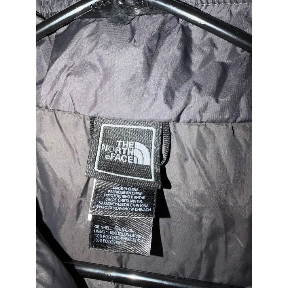 North Face Puffer Jacket Mens Medium Gray Full Zip Polyester Fill